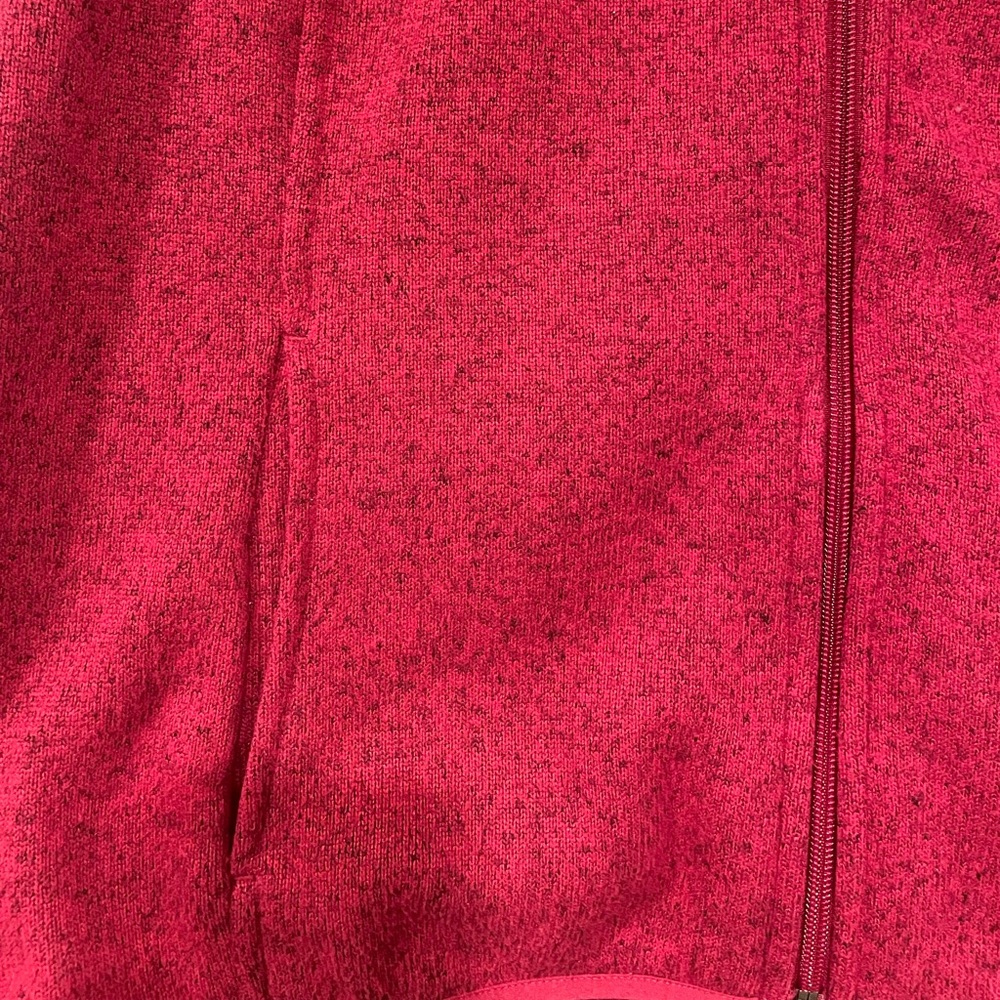 G. H Bass woman’s Fleece Zip-up Vest Heathered Raspberry/Red Size: XXL - Picture 2 of 5